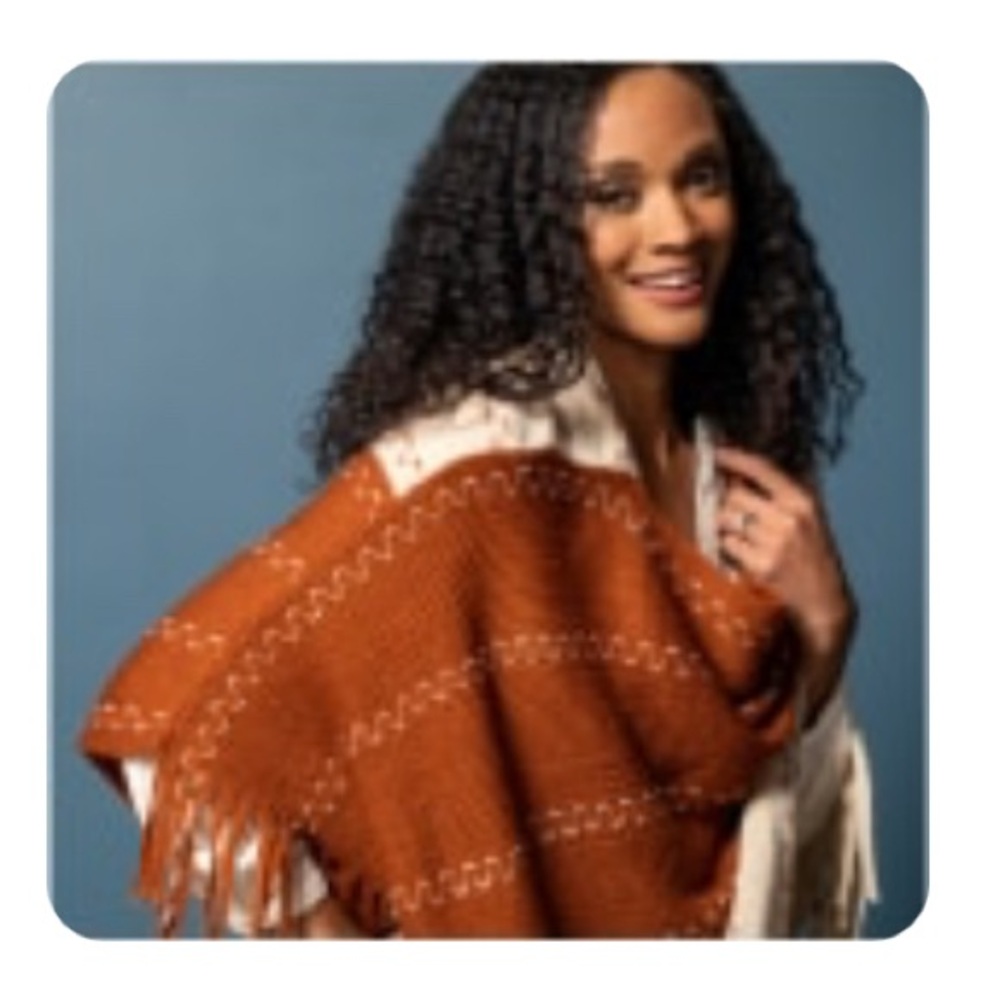 Rust Orange Poncho